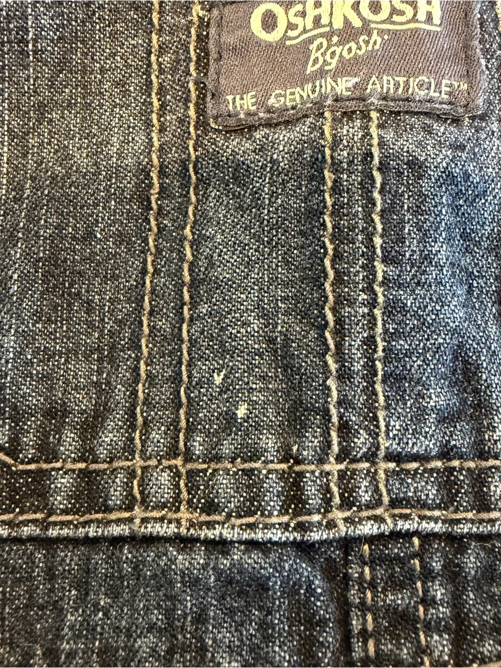 OshKosh B'gosh Dark Blue Denim Plaid Flannel Lined Baby‎ Boy Overalls 12 Months